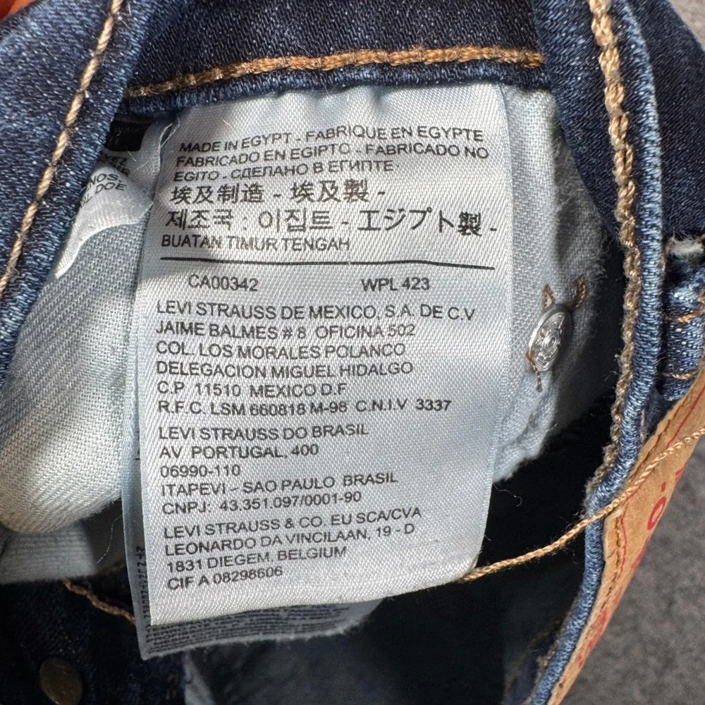 Levis 511 Mens Slim Fit Jeans Dark Wash Indigo Blue Stretch Denim 32x34